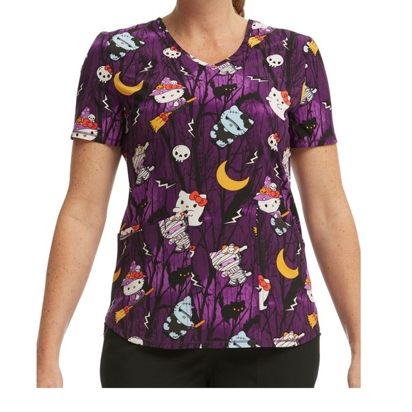 New Hello Kitty Scrub Top Halloween Sanrio 2XL - Picture 1 of 10